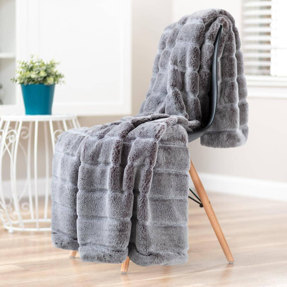 Chanasya Chanasya FrostFur Luxuriousfrost Tip Fur Mink Throw Blanket