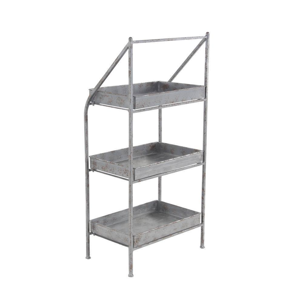Deco 79 Plantstand, 11" W x 39" H, Gray