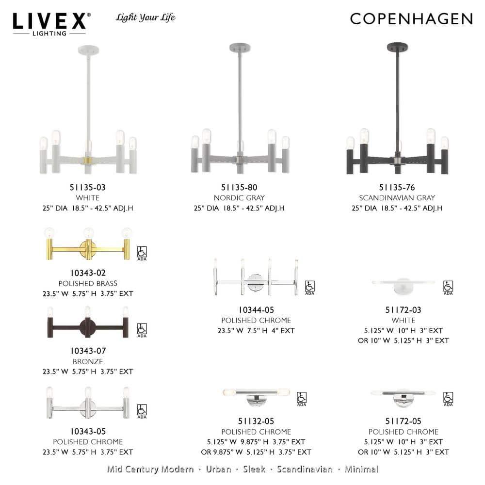 Livex Lighting Copenhagen 2 - Light Wall Light in  White