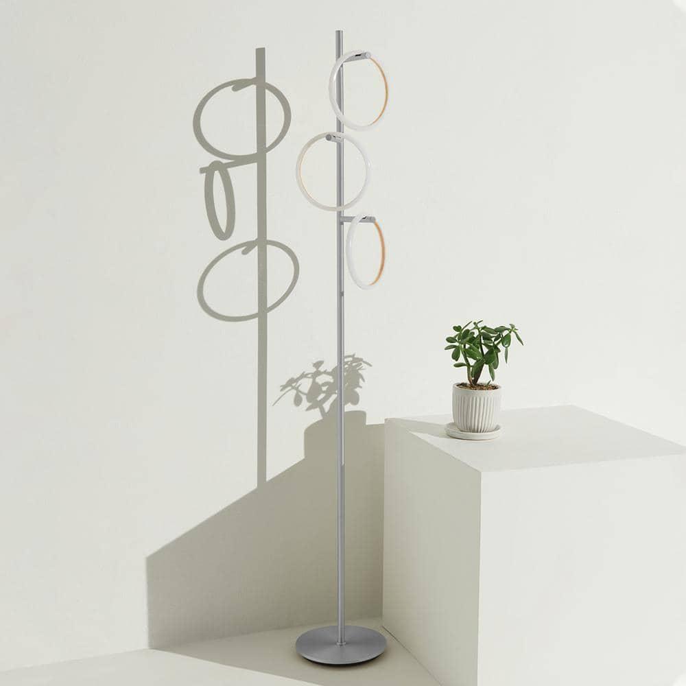 Brightech Saturn 66 in. Industrial 3-Light 3-Way Dimming LED Floor Lamp