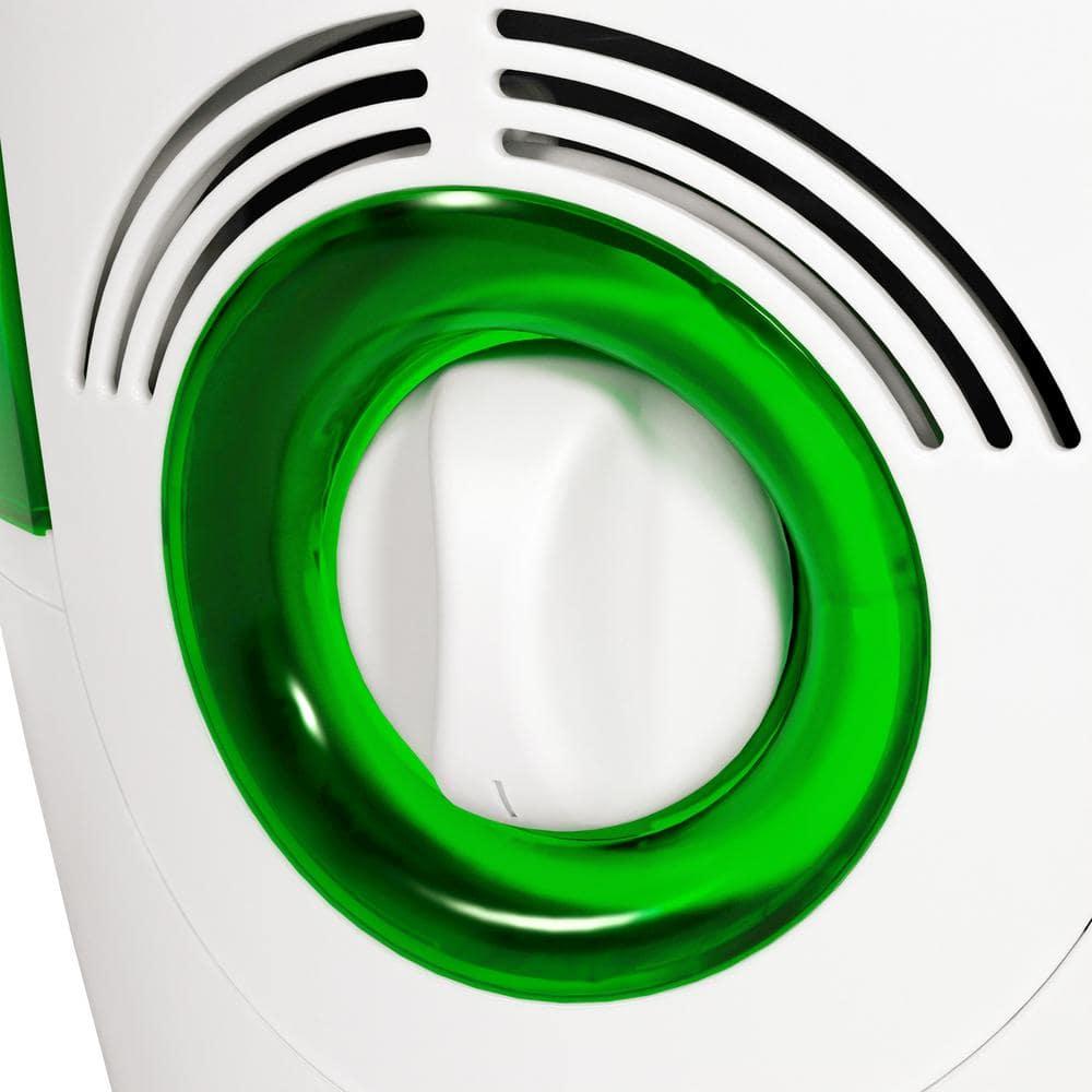 AIRCARE ESSENTIALS Ozark Steam Humidifier White/Green: Warm Mist Vaporizer, 2 Settings, 500-800 sq. ft., No Filter Needed
