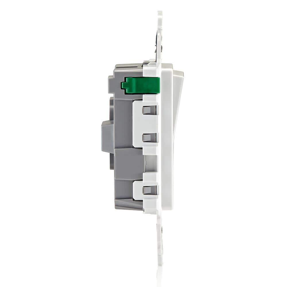 Leviton Decora Edge 15 Amp Single Pole Rocker Switch, White E5601