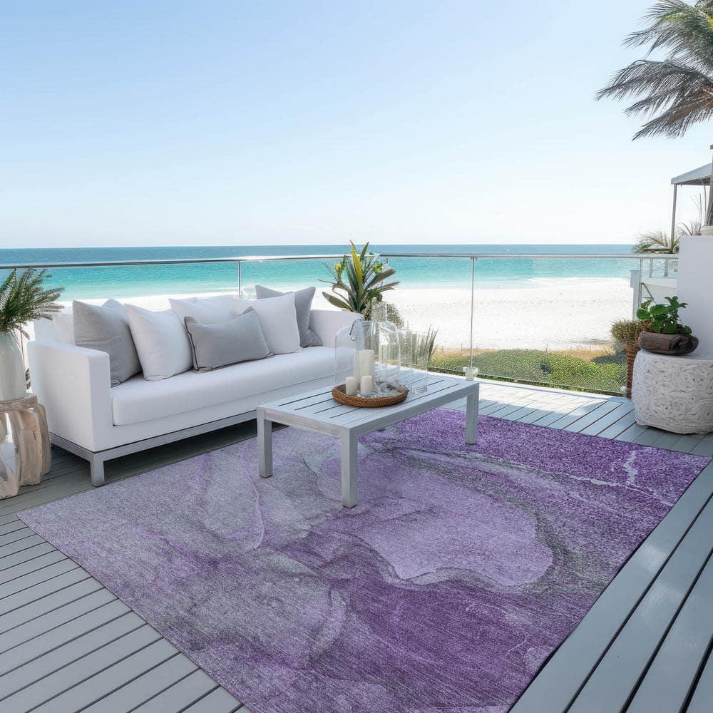 Chantille ACN524 Lilac 10 ft. x 14 ft. Machine Washable Indoor/Outdoor Geometric Area Rug