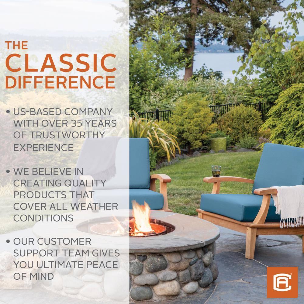 Classic Accessories Ravenna® Patio Chaise Lounge Cushion Slip Cover - Durable Outdoor Cushion, Mushroom, 72"L x 21"W x 3"Thick