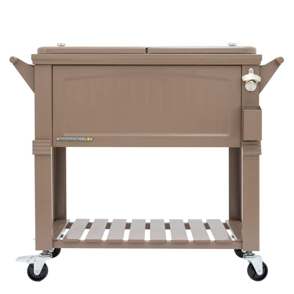 Permasteel 80 Qt. Furniture Style Rolling Patio Cooler