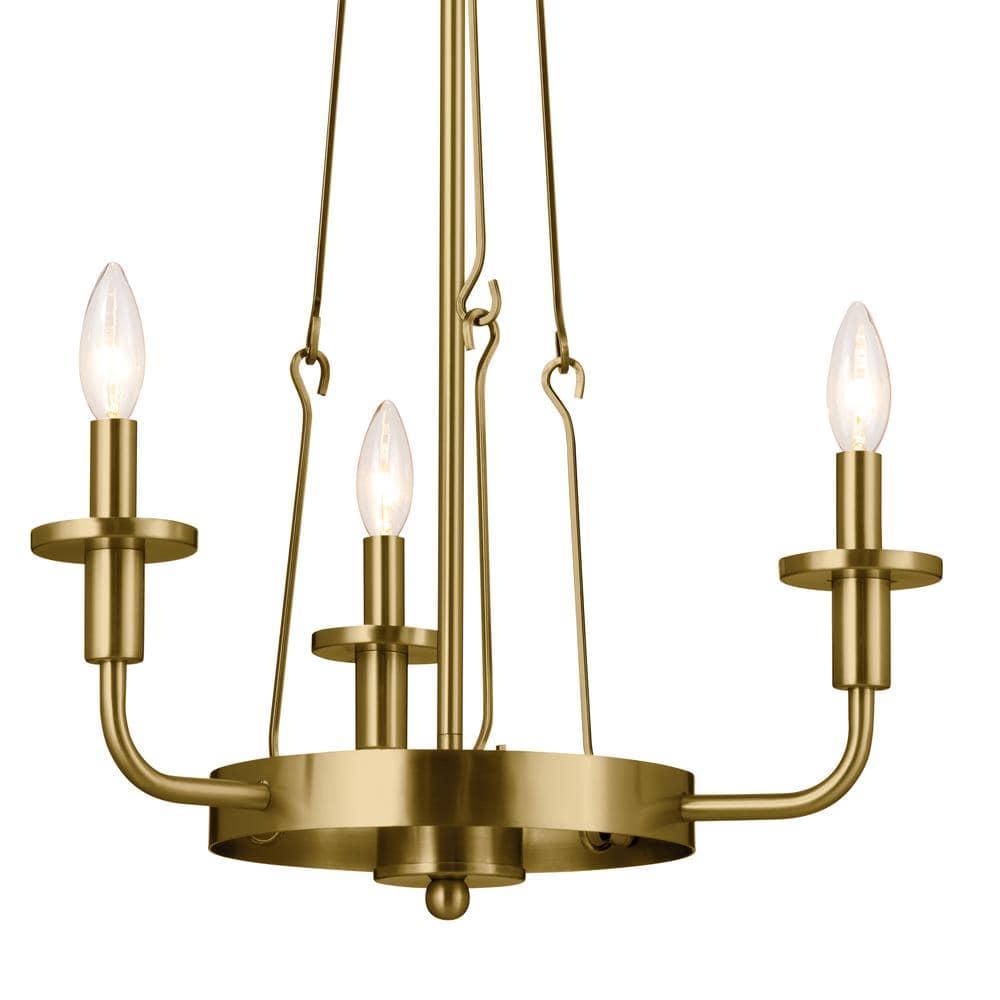 Kichler Lighting Vetivene 3 - Light Chandelier in  Natural Brass