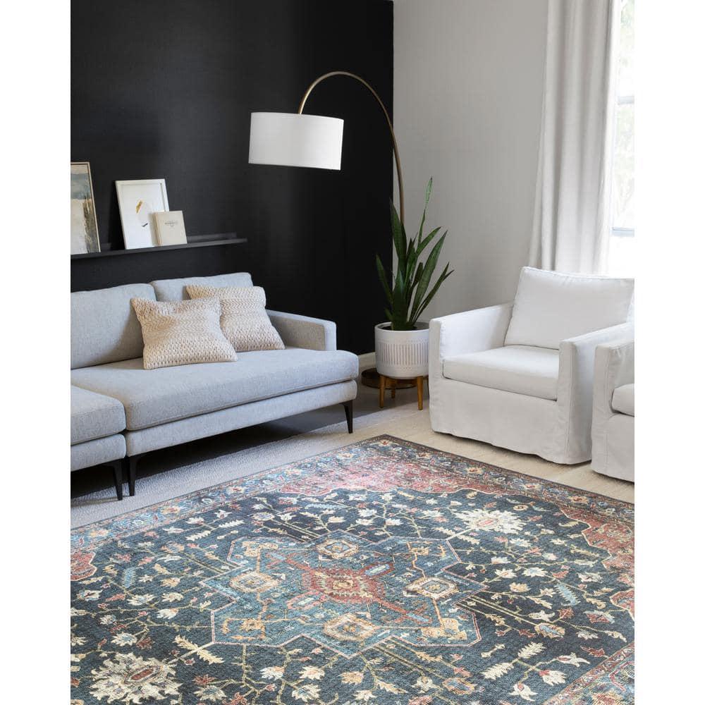 Loloi II Skye Collection SKY-08 Denim/Brick 2'-0" x 5'-0" Accent Rug