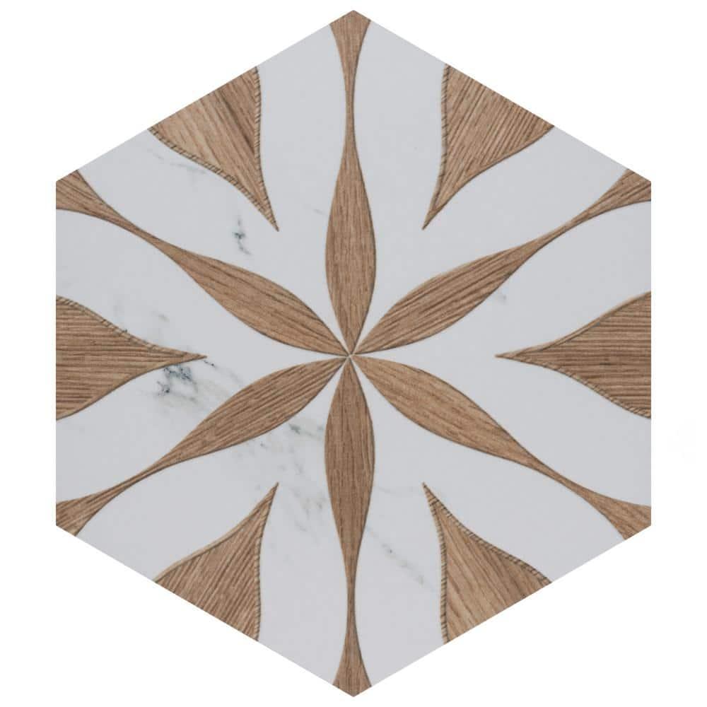 Llama Flower Loire 8-5/8 In. X 9-7/8 In. Porcelain Floral Look Wall & Floor Tile