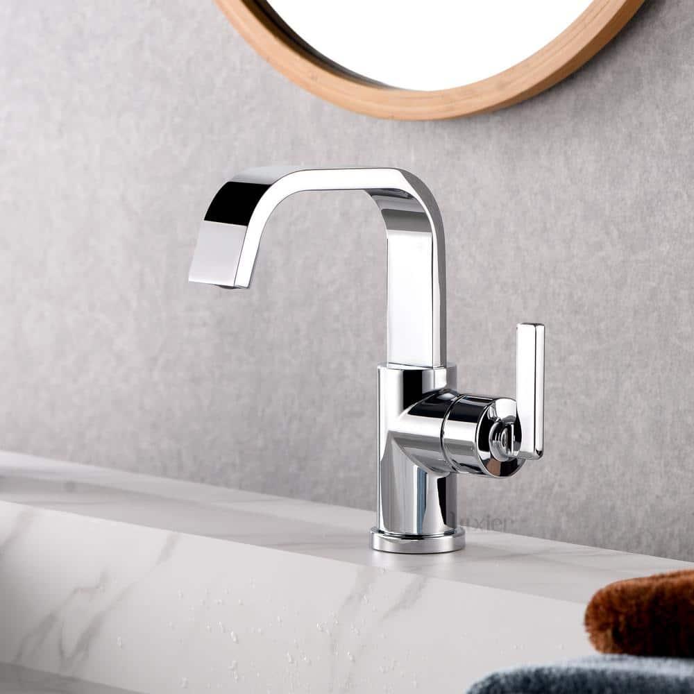 Single Hole Bathroom Faucet with Drain Assembly