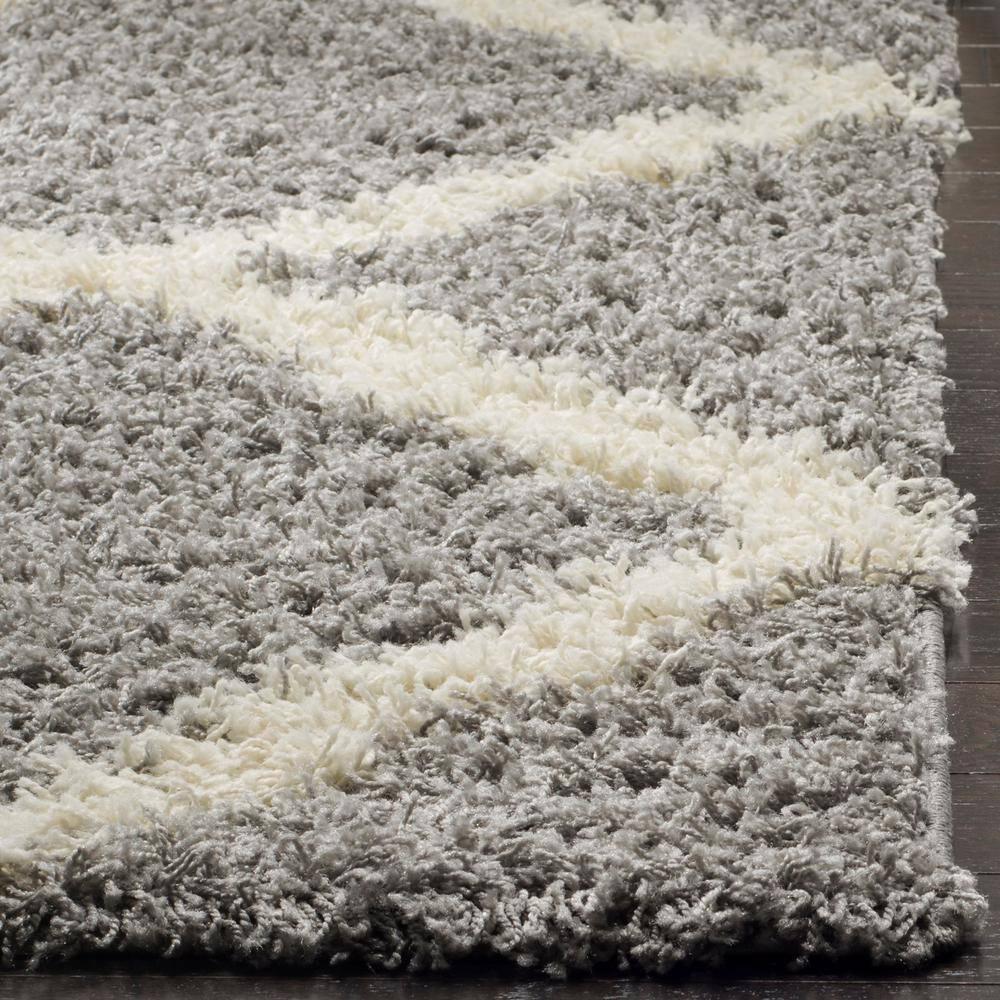 Dallas Shag SGD257 Power Loomed Area Rug - Grey/Ivory - 6'x6' - Safavieh.