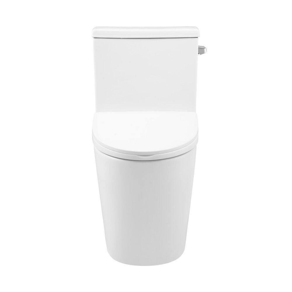 Dreux One-Piece 12" Rough-in 1.28 GPF Right Flush Elongated Toilet in Glossy White