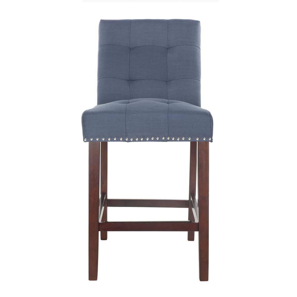 Nikita Counter Stool (Set of 2) - BST6303 - Navy/Espresso - Safavieh