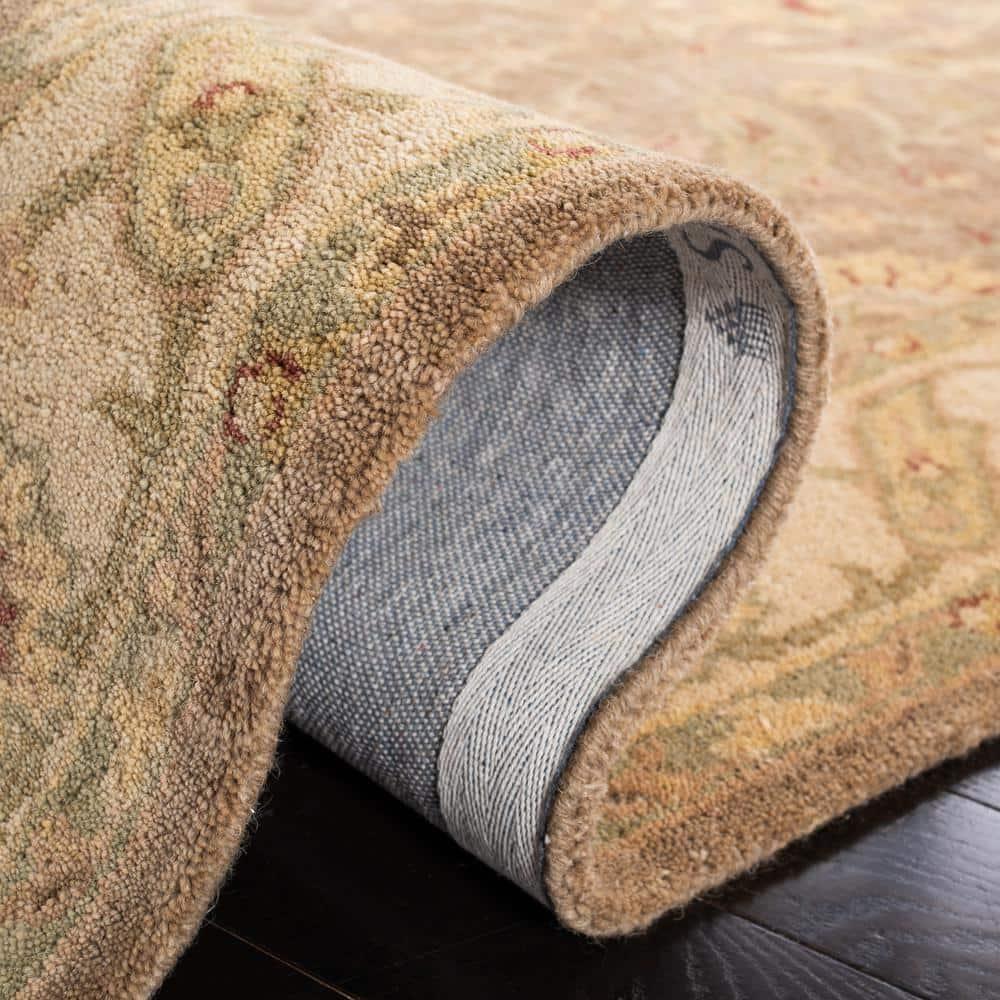 SAFAVIEH Antiquity Beaufort Traditional Floral Wool Area Rug, Brown/Gold, 3' x 5'