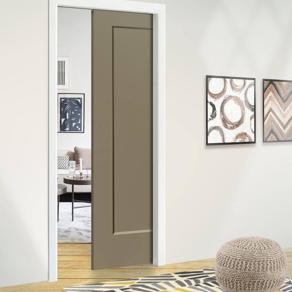 Calhome 80'' Hollow Paneled Painted Sliding Closet Doors