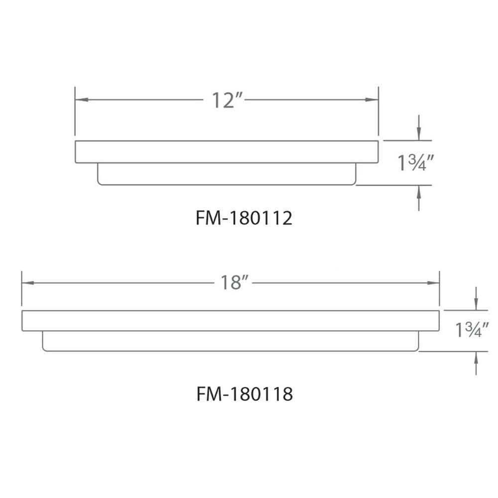 Metro 12" Square LED Flush Mount in Brushed Nickel