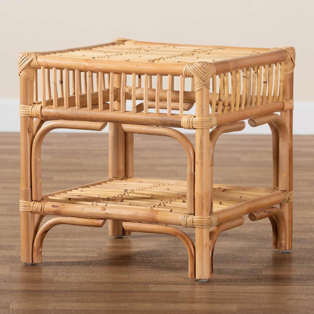 Rose Rattan End Table Natural/Brown - bali & pari