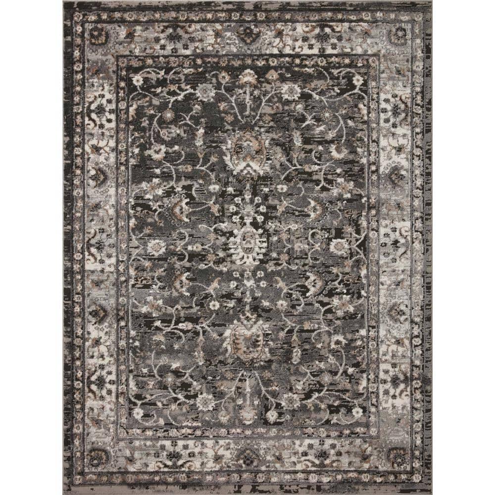 Loloi II Estelle Collection EST-02 Charcoal / Grey Oriental Area Rug 7'-10" x 10'-2"