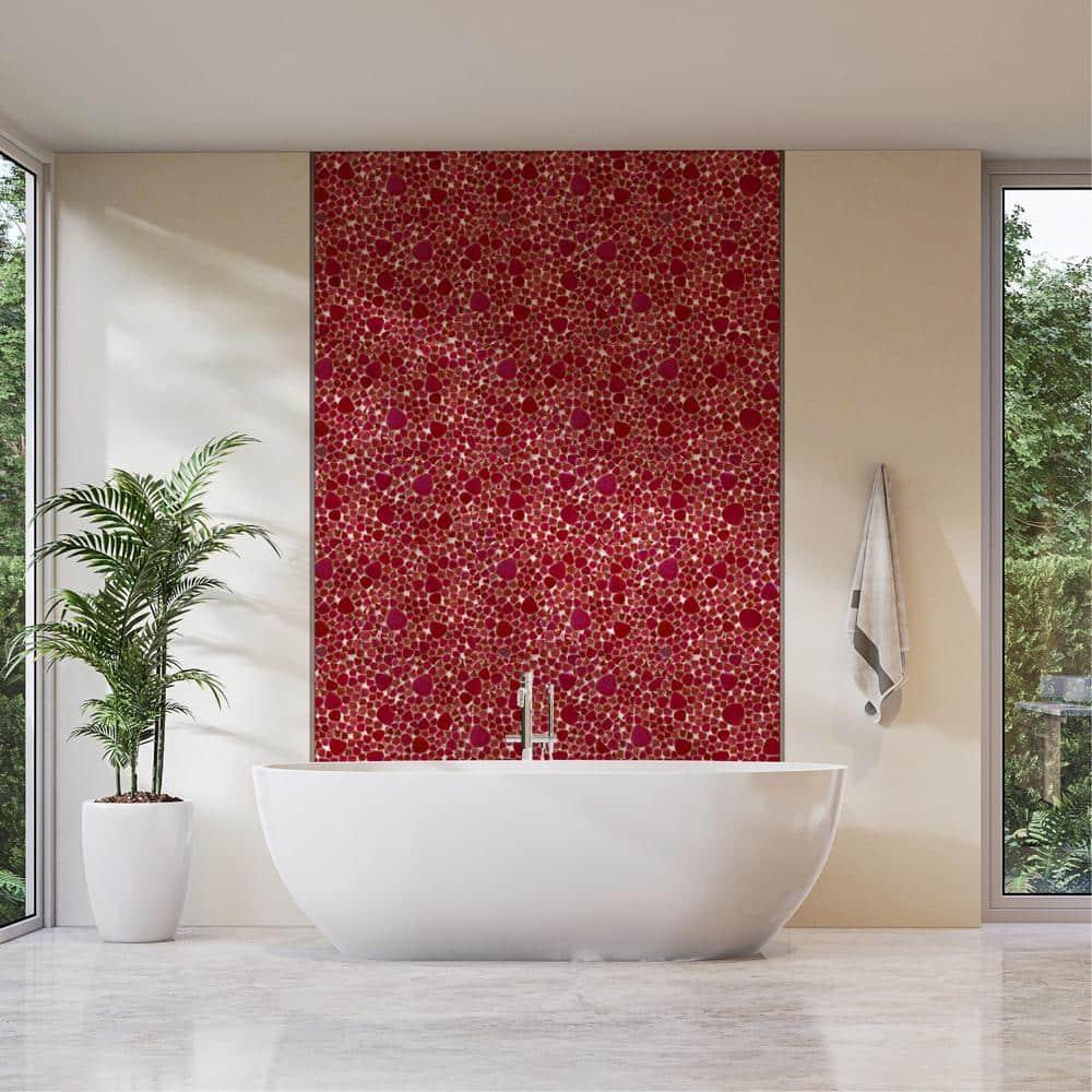 Glass Tile Love 12x12 Pebble Mosaic 10.76 sqft/case, Ideal for Kitchen Backsplash Bathroom Pool Tile