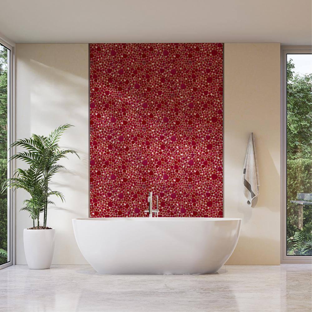 Glass Tile Love 12x12 Pebble Mosaic 10.76 sqft/case, Ideal for Kitchen Backsplash Bathroom Pool Tile