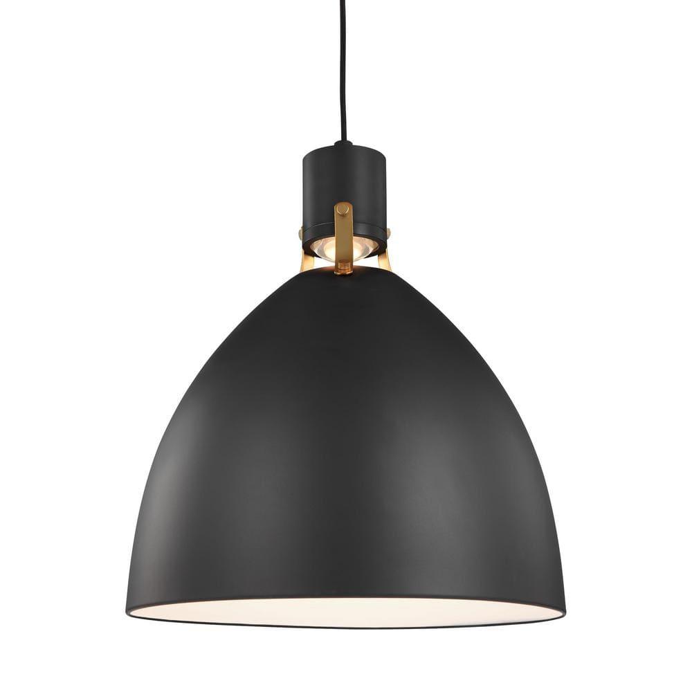 Brynne Matte Black LED Bowl Pendant for Indoor/Outdoor Use