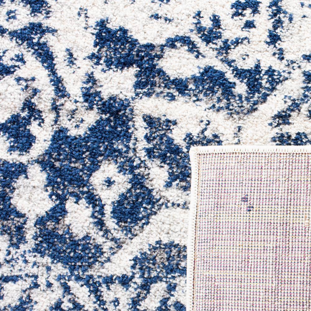 Madison MAD603 Power Loomed Indoor Area Rug - Cream/Navy - 9' Round - Safavieh