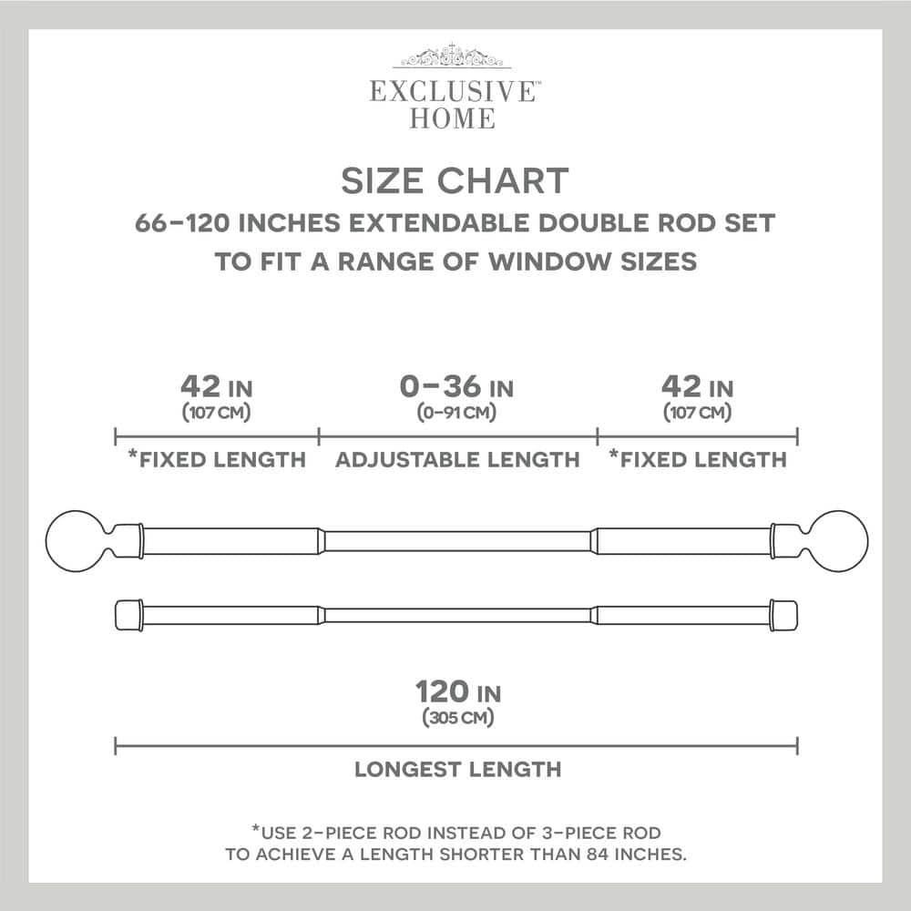 Ogee Double Window Curtain Rod and Finial Set