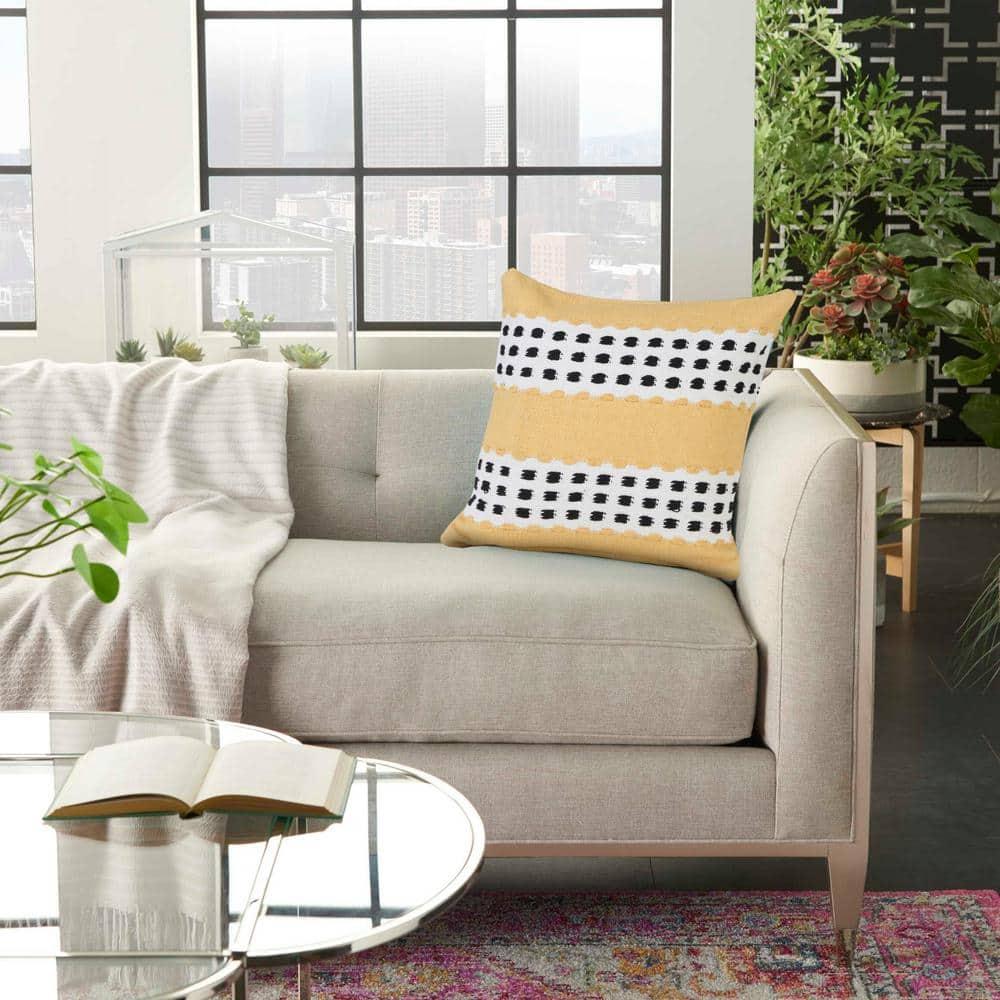 LR Home Metropolitan Woven Dash Grid Striped Throw Pillow