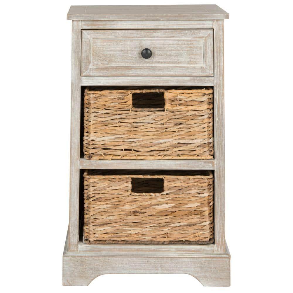 Carrie Side Table - White Wash - Safavieh.