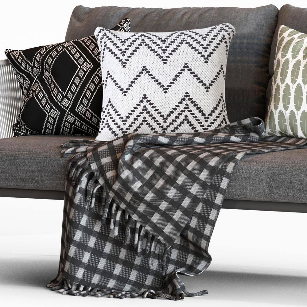 ZeaZu Chevron Cotton Reversible Throw Pillow