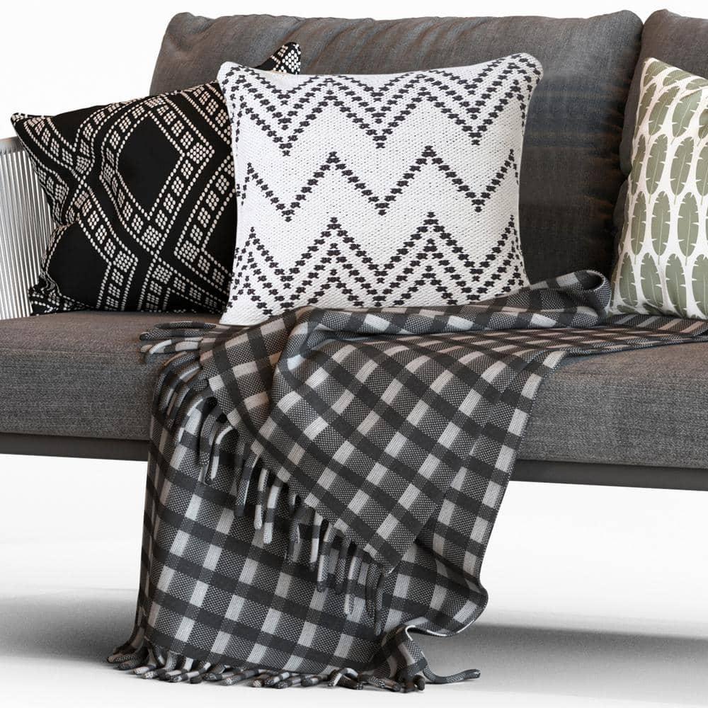 ZeaZu Chevron Cotton Reversible Throw Pillow