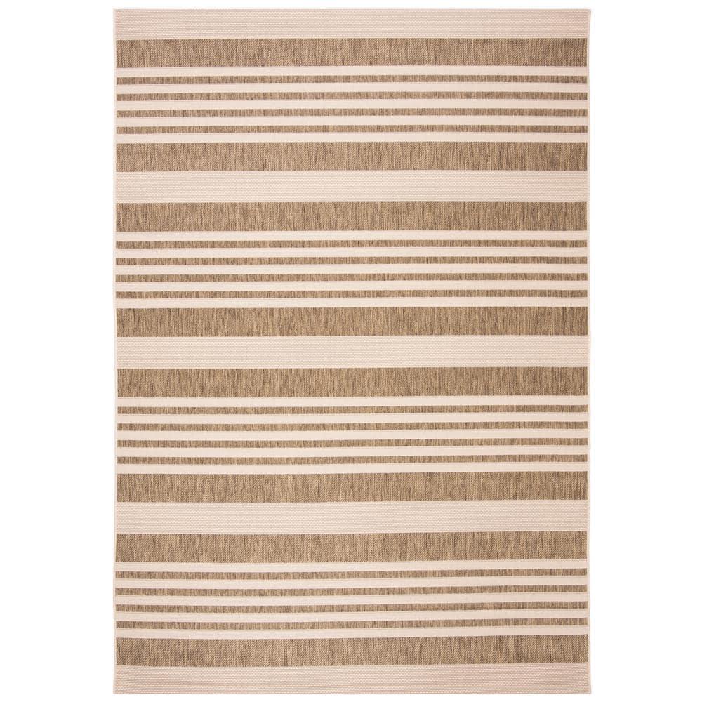 Courtyard CY6062 Power Loomed Indoor/Outdoor Area Rug - Brown/Bone - 8'x11' - Safavieh.