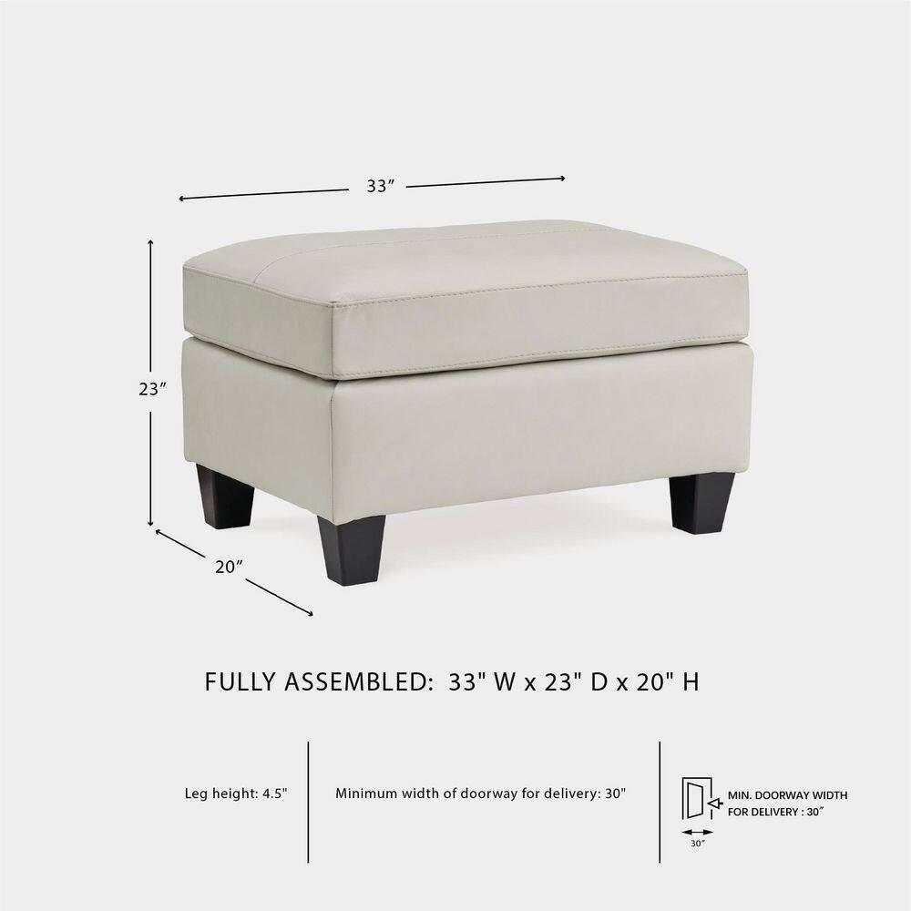 Signature Design by Ashley Contemporary Genoa Ottoman Leather Coconut