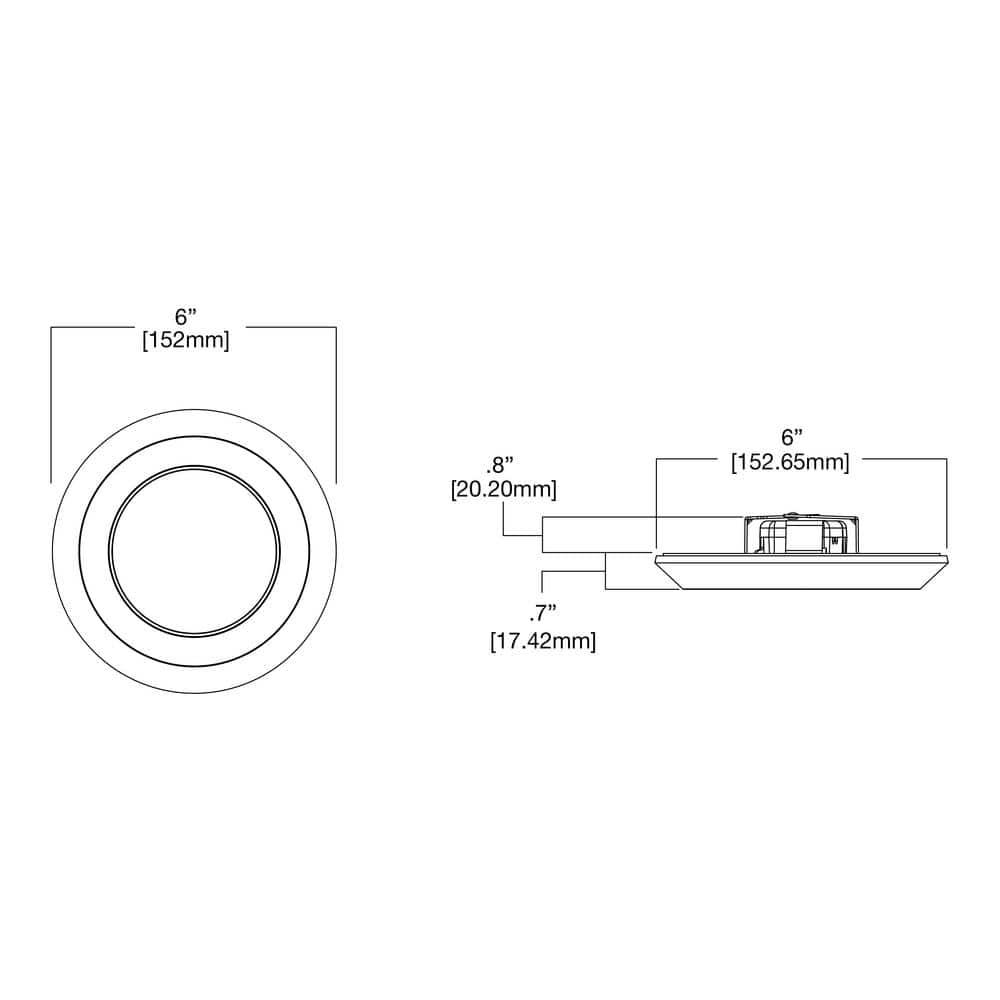 Halo Sld405827jb 1 Light 6" Wide Led Flush Mount Light - White