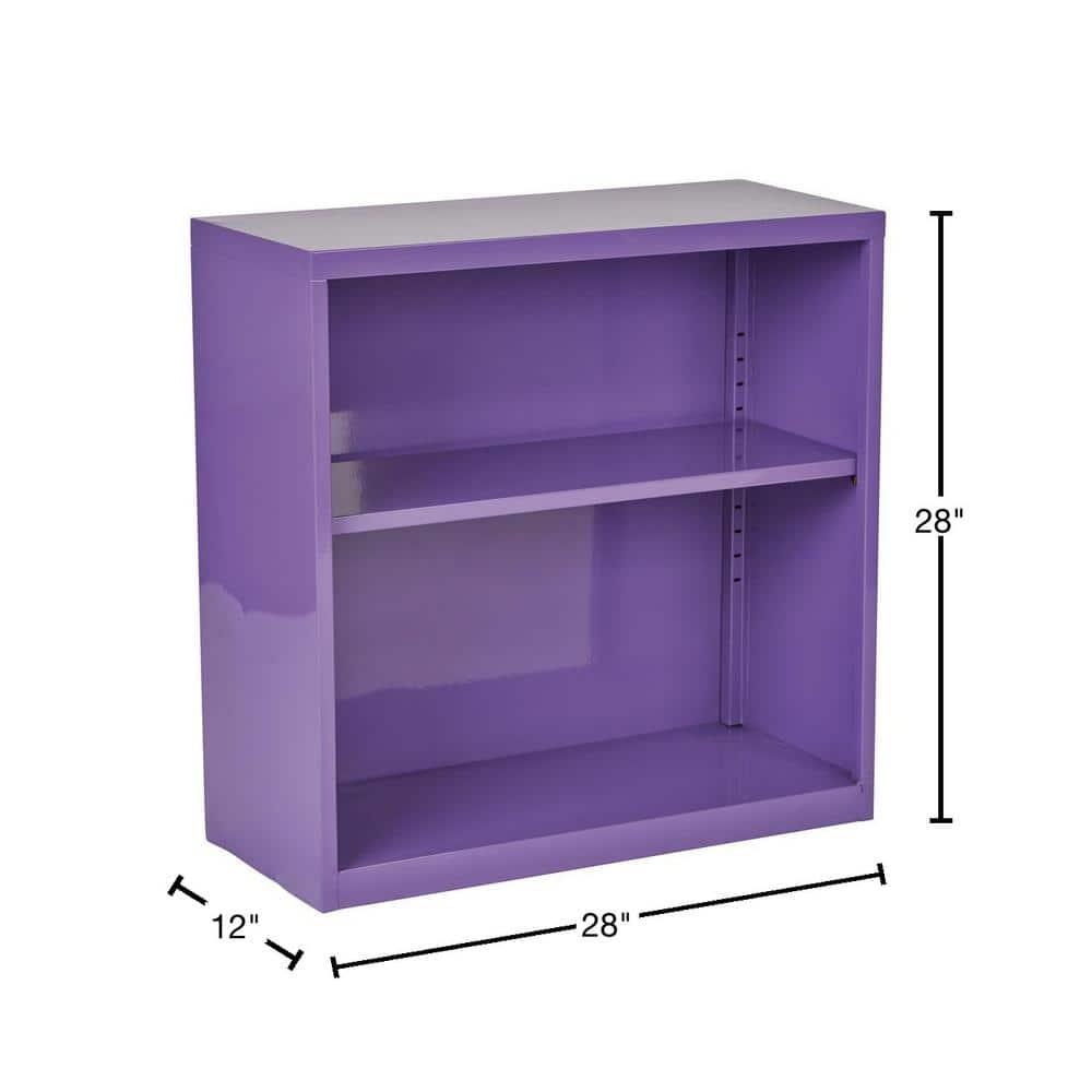 OSP Home Furnishings Metal Bookcase in Purple Finish