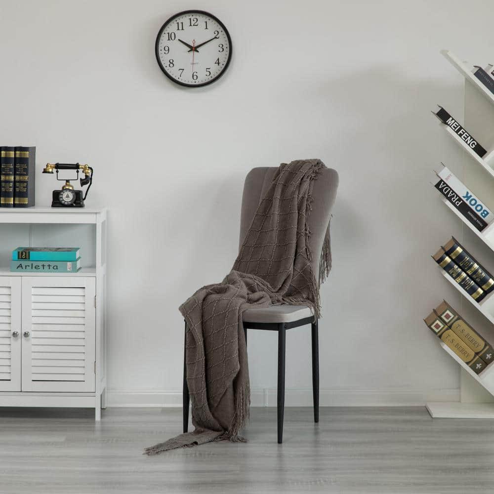 Fabulaxe Gray Modern And Contemporary Tufted Velvet Upholstered Accent Dining Chair
