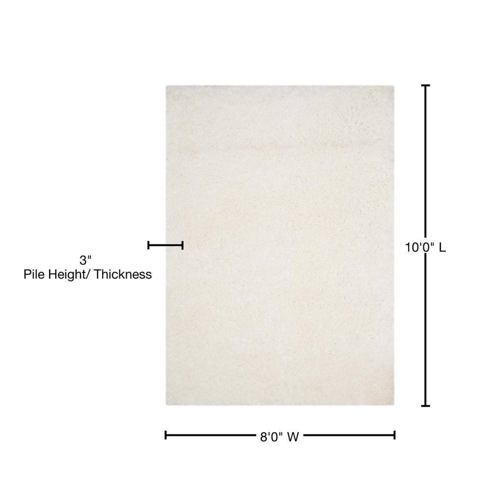 Polar Shag PSG800 Power Loomed Indoor Area Rug - 8'x10' - White - Safavieh