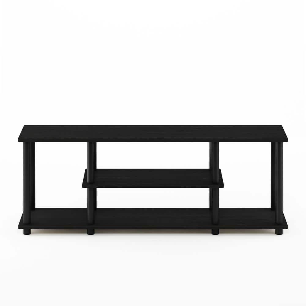 Furinno No Tools 3-Tier TV Stands for TV's up to 50" Entertainment Media Center Walnut/Black