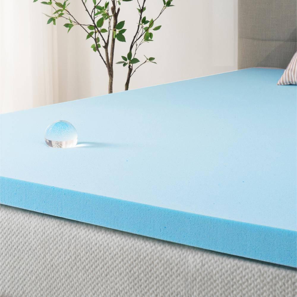 Zinus 2" Green Tea Cooling Gel Memory Foam Mattress Topper, Queen