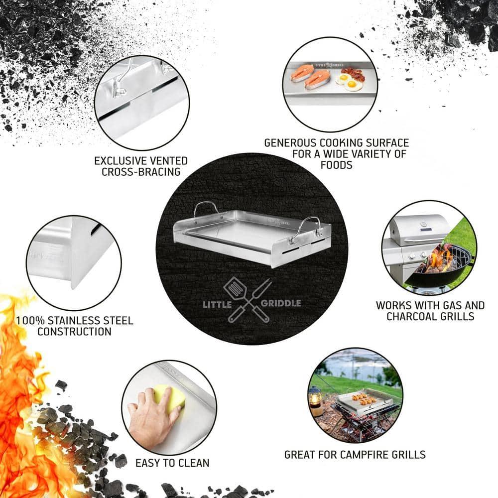 Little Griddle GQ230 25" X 16" Professional Series Full Size Stainless Steel BBQ Griddle