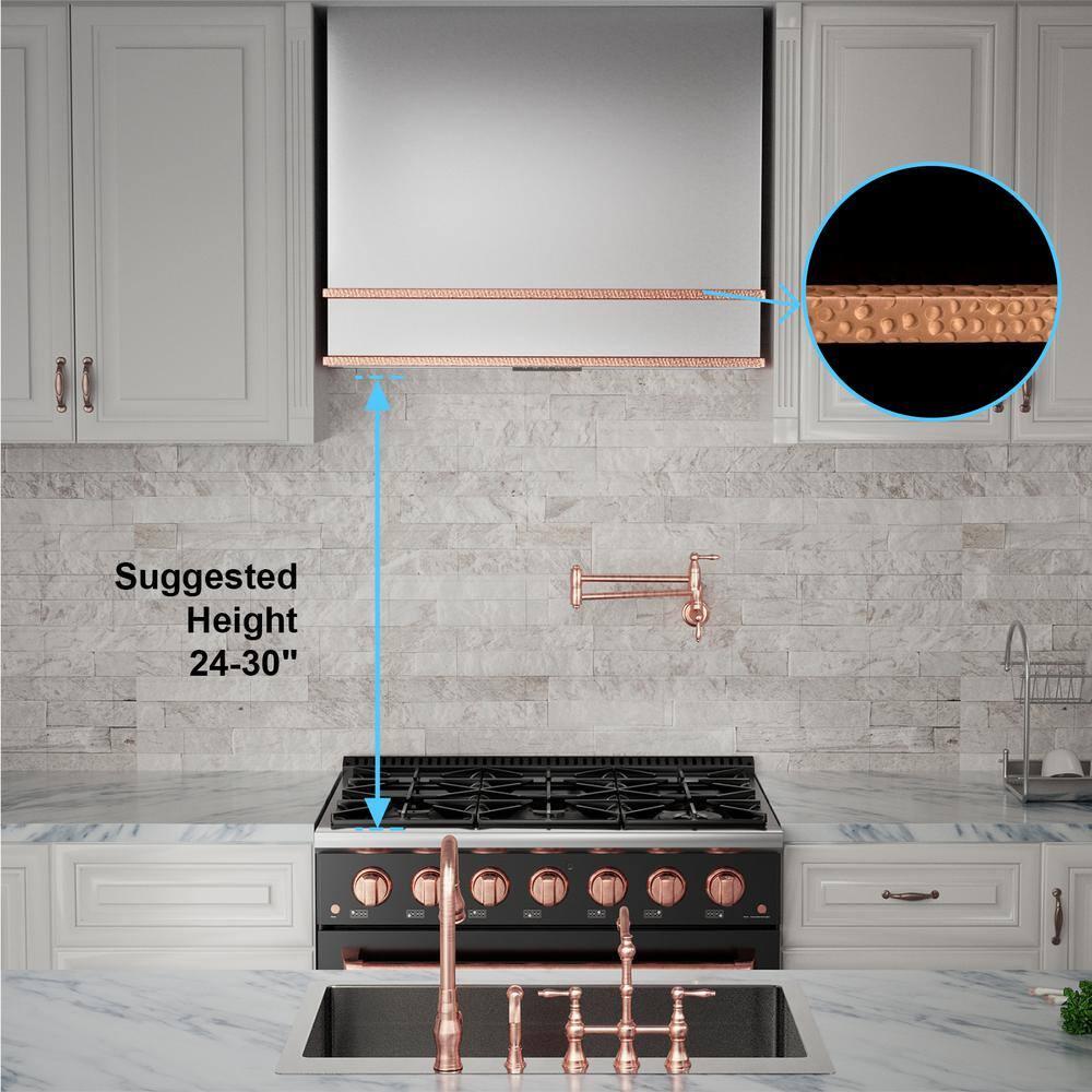 Akicon 36" Stainless Steel 600 CFM Ducted (Vented) Wall Mounted Required Range Hood