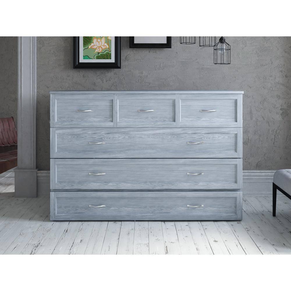 Deerfield Murphy Bed Chest Queen Driftwood with Charging Station