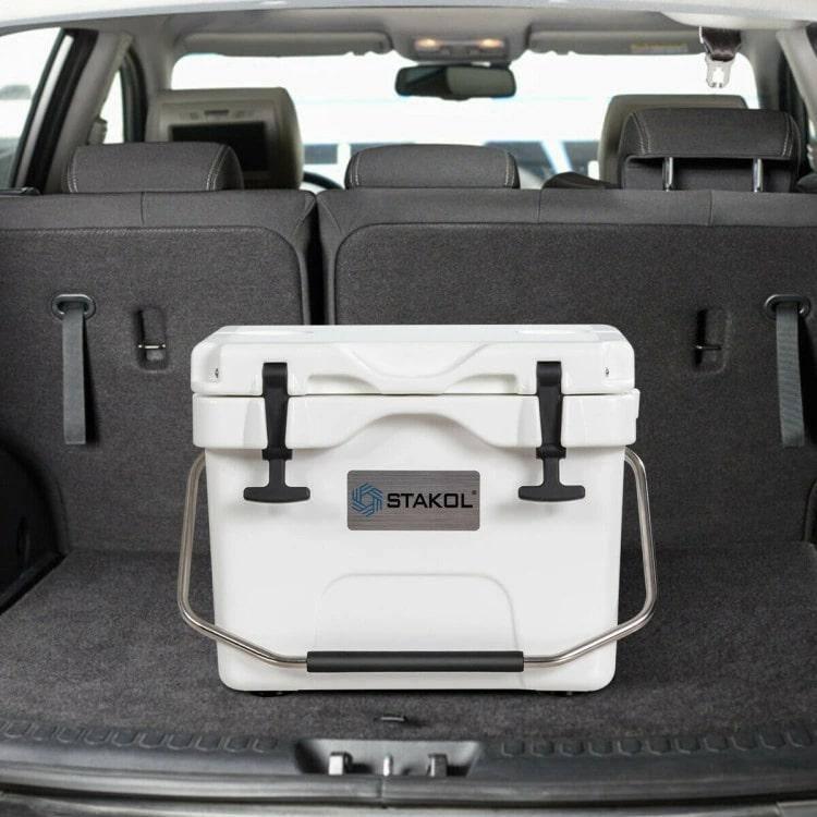 Costway 16 Quart Cooler Portable Ice Chest Leak-proof 24 Cans Ice Boxfor Camping