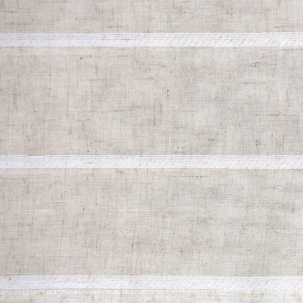 Clean Window Aso Twill Stripe Linen Blend Sheer Rod Pocket Kitchen Curtain Valance