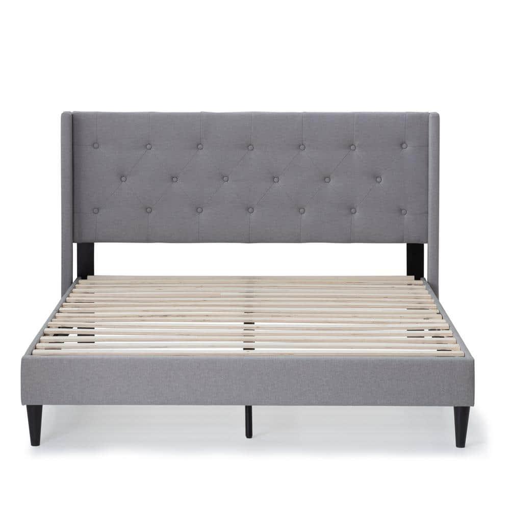 Isabella Upholstered Wingback Diamond Tufted Platform Bed - Brookside Home