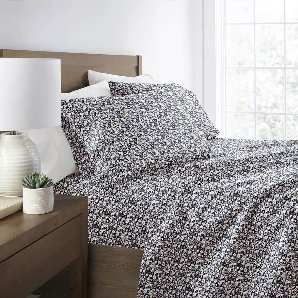 IEnjoy Home 4 Piece Sheet Set Patterned Microfiber Ultra Soft Bedding in Floral Dream