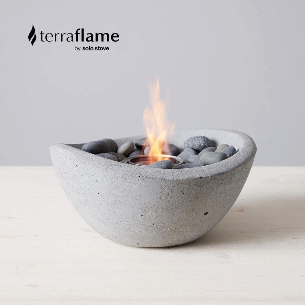 TerraFlame TerraFlame Wave Concrete Table Top Gel Fuel Fire Bowl - Indoor and Outdoor Use