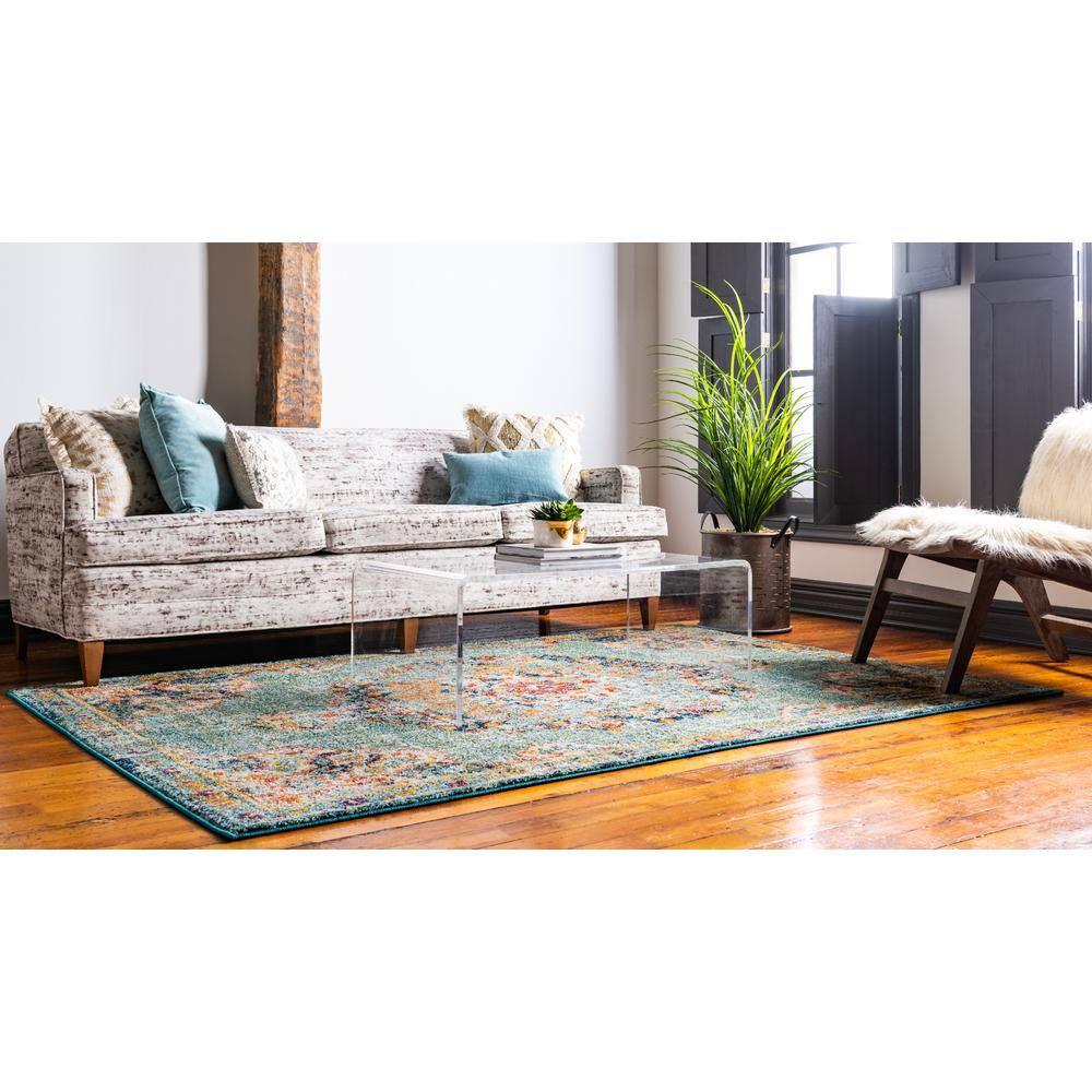 Unique Loom Penrose Collection Area Rug - Alexis (8' x 10' Rectangle Green/Black)