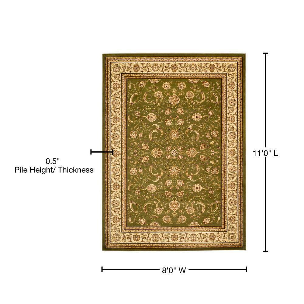 Lyndhurst LNH219 Power Loomed Area Rug - Sage/Ivory - 8'x11' - Safavieh