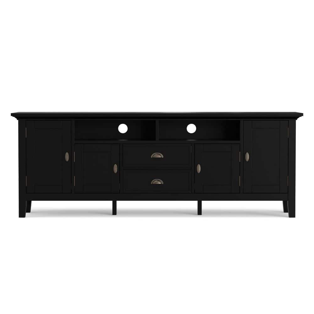 Simpli Home Redmond 72"W Solid Wood TV Stand for TVs up to 80" with Storage Cabinets