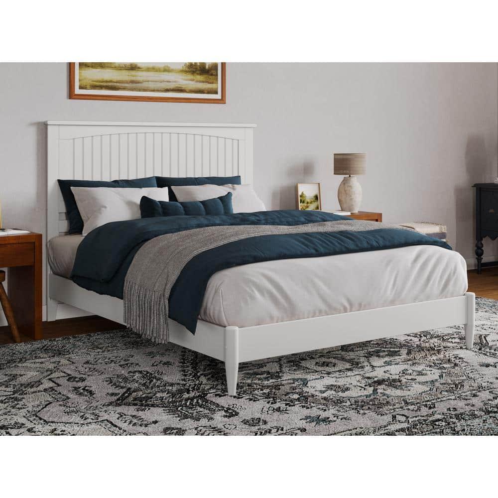 AFI Naples Queen Solid Wood Low Profile Platform Bed, White